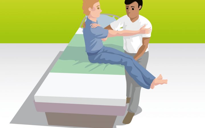 Aufrichtung des Bewohners in die Sitzposition