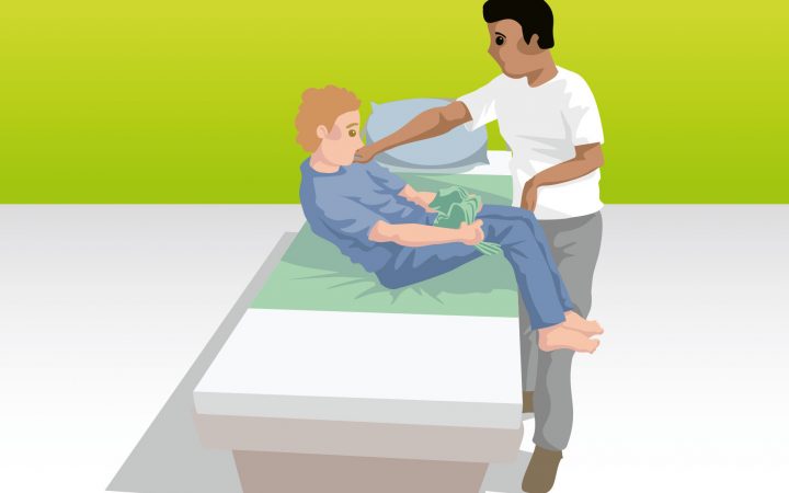 Von der Sitz- in die Liegeposition ohne Druck auf den Abdomenbereich